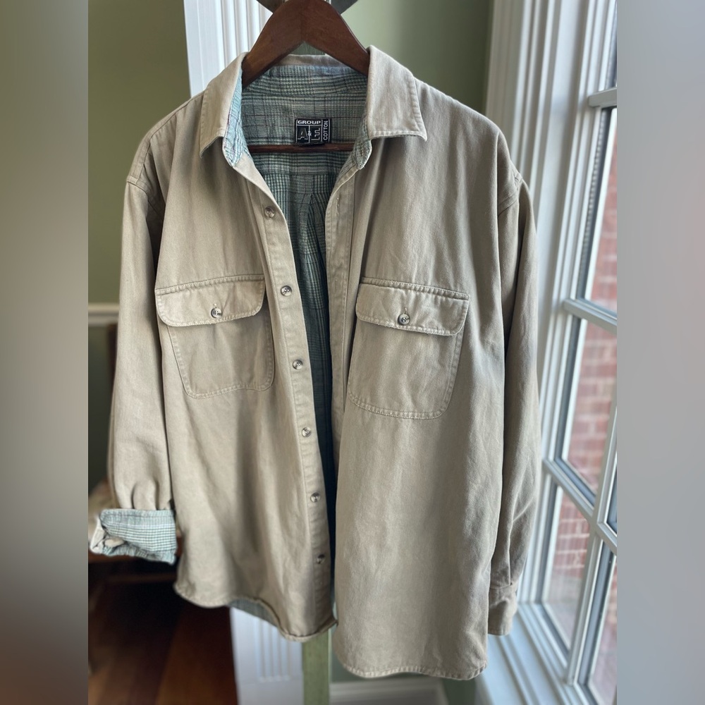 VTG 90s 100% Cotton Chore Shacket •Group A&E Cotton •Flannel Lined Outdoor Layer